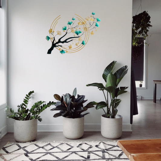 Golden Serenity Tree IRON WALL ART Dekspace