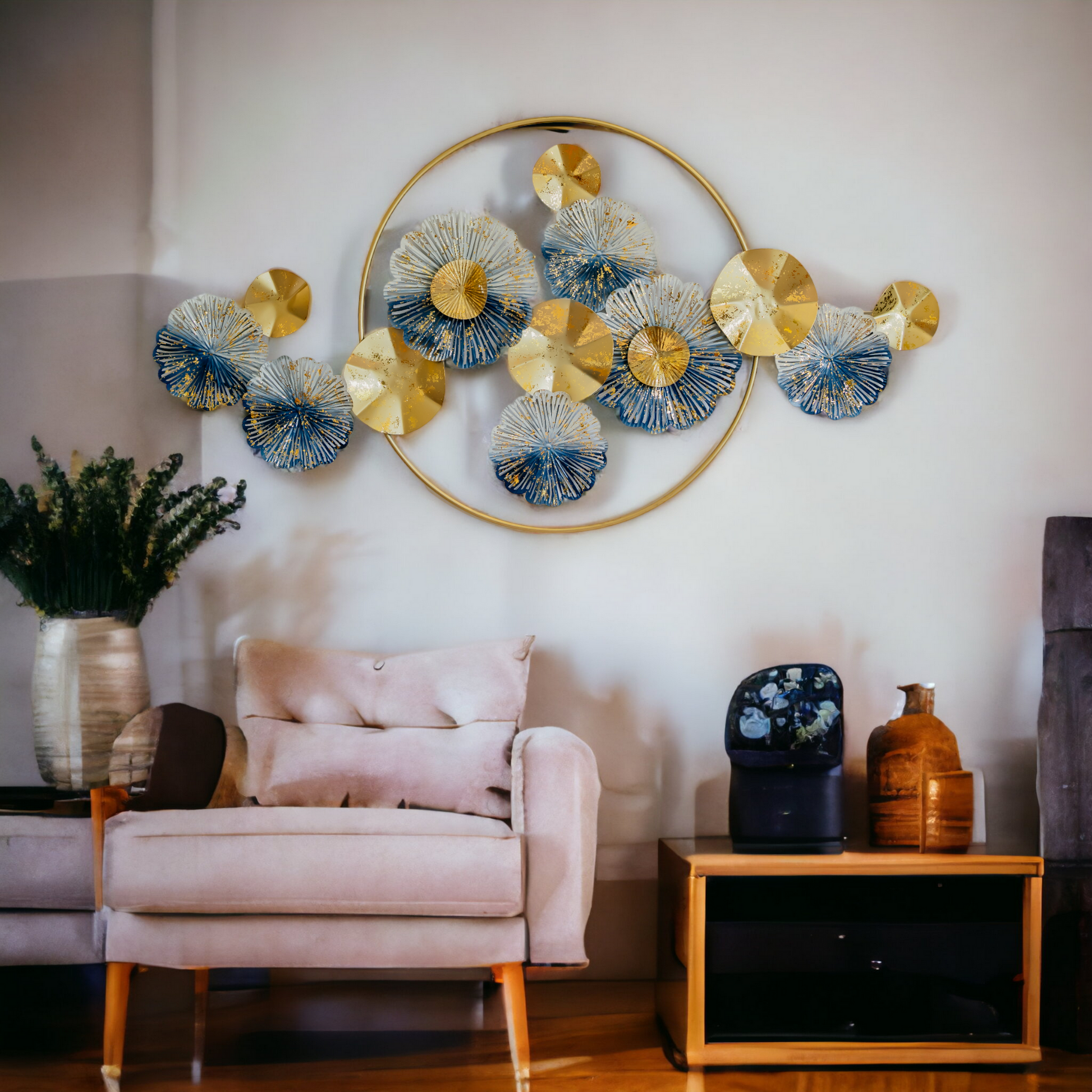 Radiant Bloom Metal Wall Art Dekspace