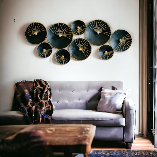 Golden Wave Iron Wall Art Panel Dekspace