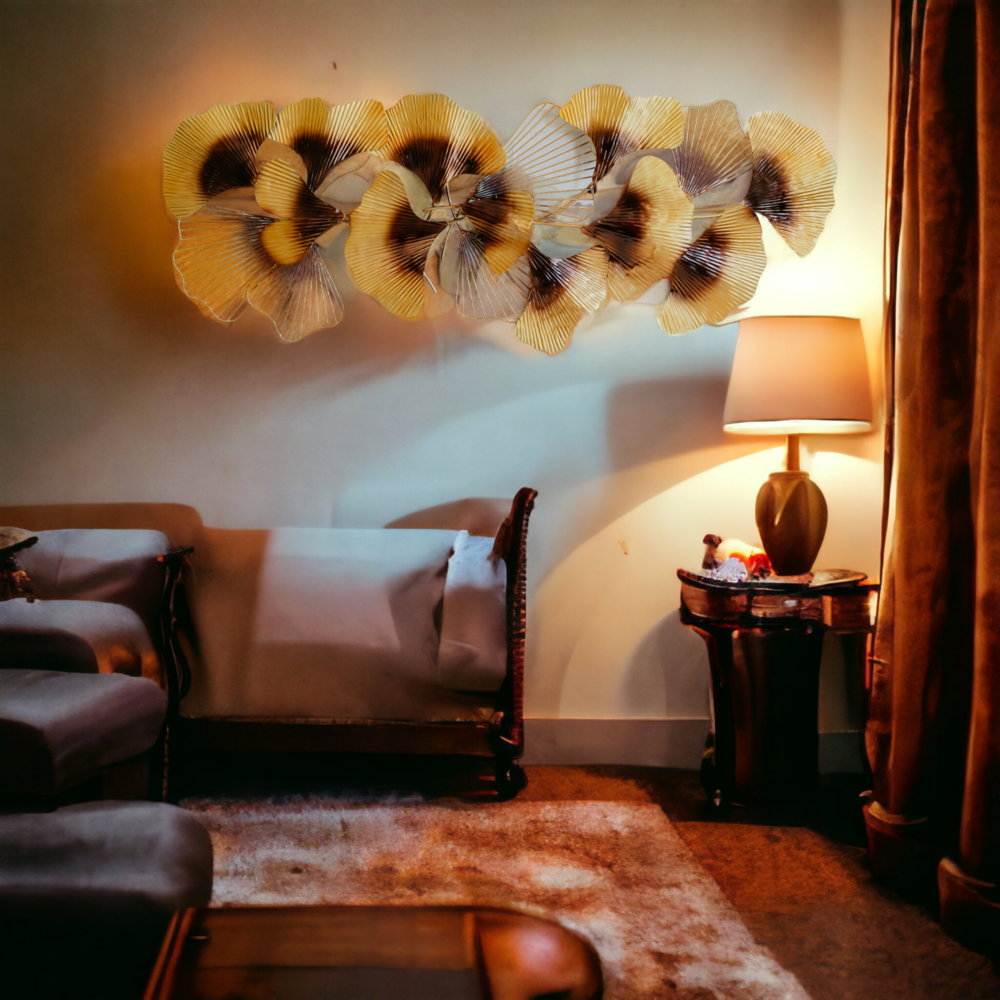 Golden Bloom IRON WALL ART Dekspace