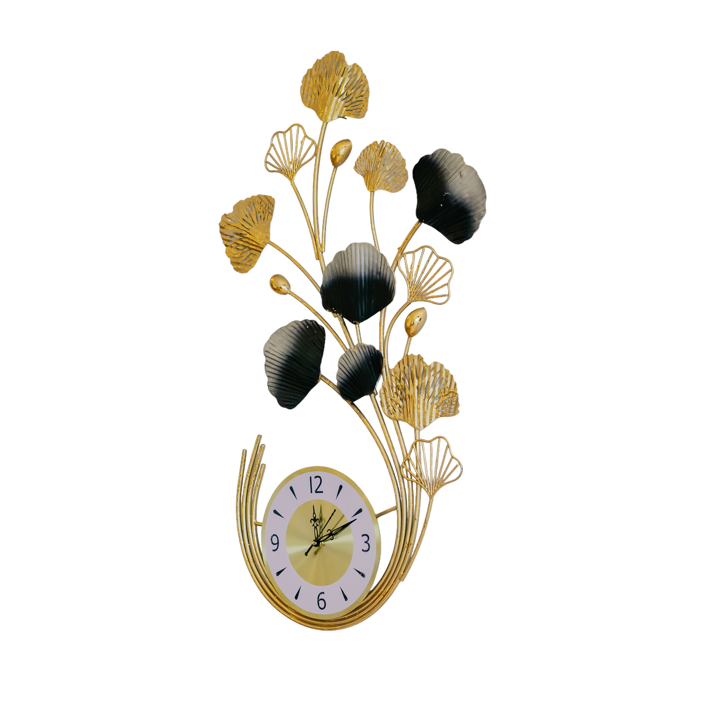 Golden Ginkgo Wall Clock Dekspace