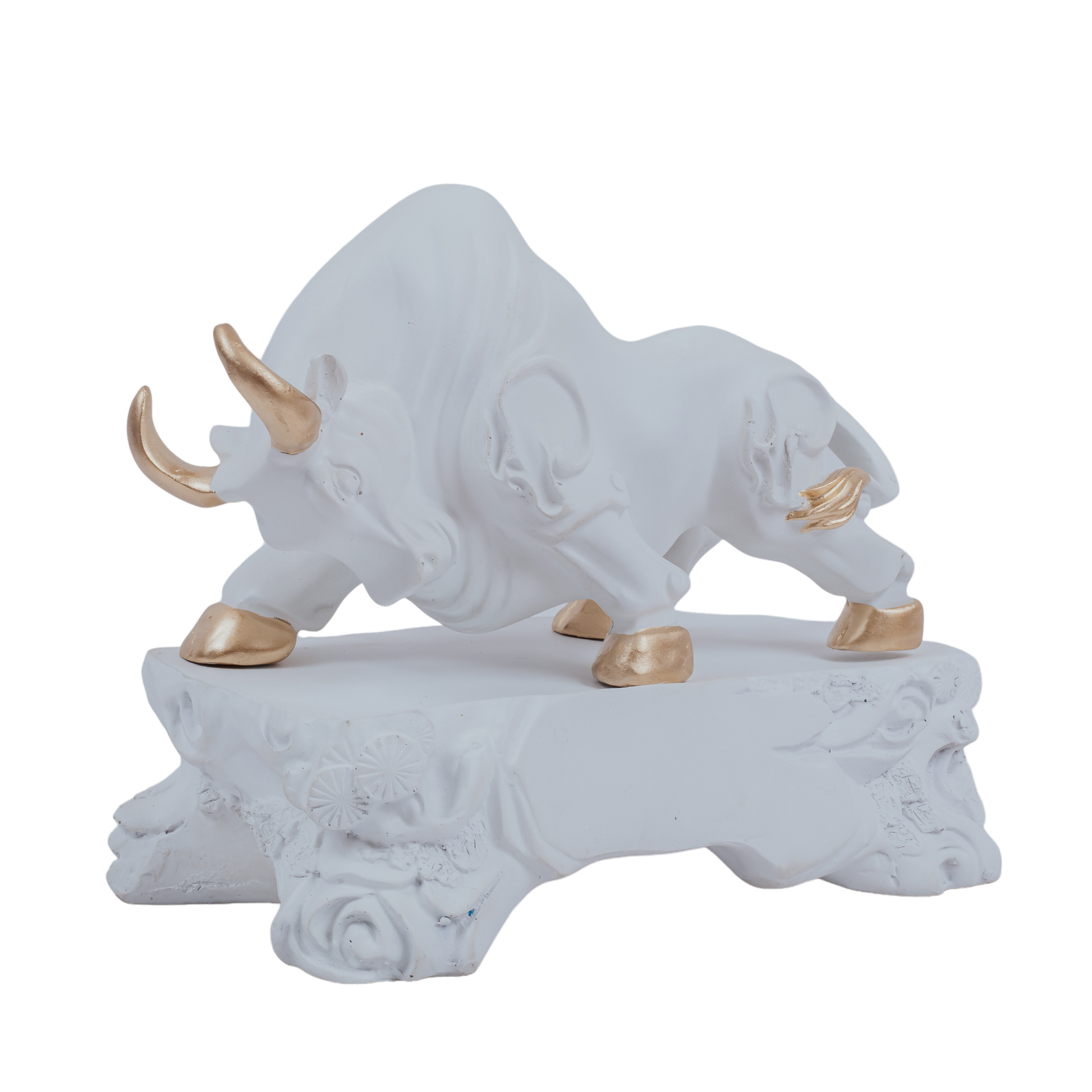 The bull with the Rage with Stand (White Gold) Dekspace
