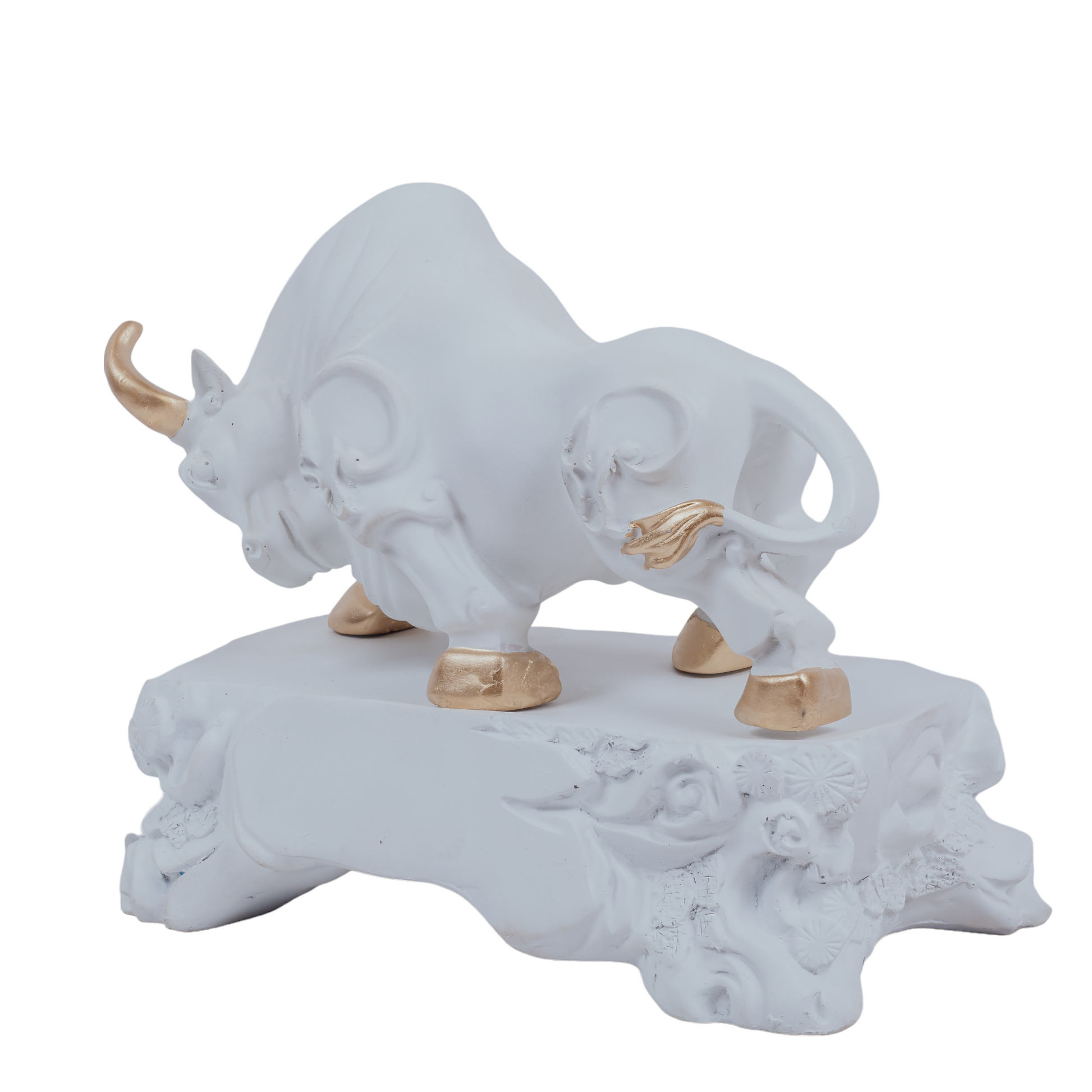 The bull with the Rage with Stand (White Gold) Dekspace