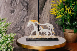FENG SHUI RIDING HORSE WITH WOODEN BASE -WH -1 
