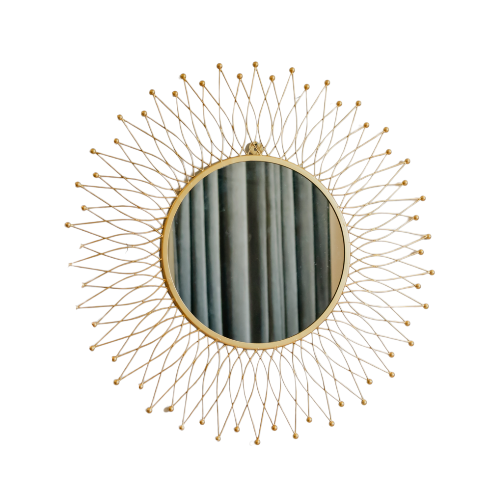 Golden Sunburst Wall Mirror Dekspace