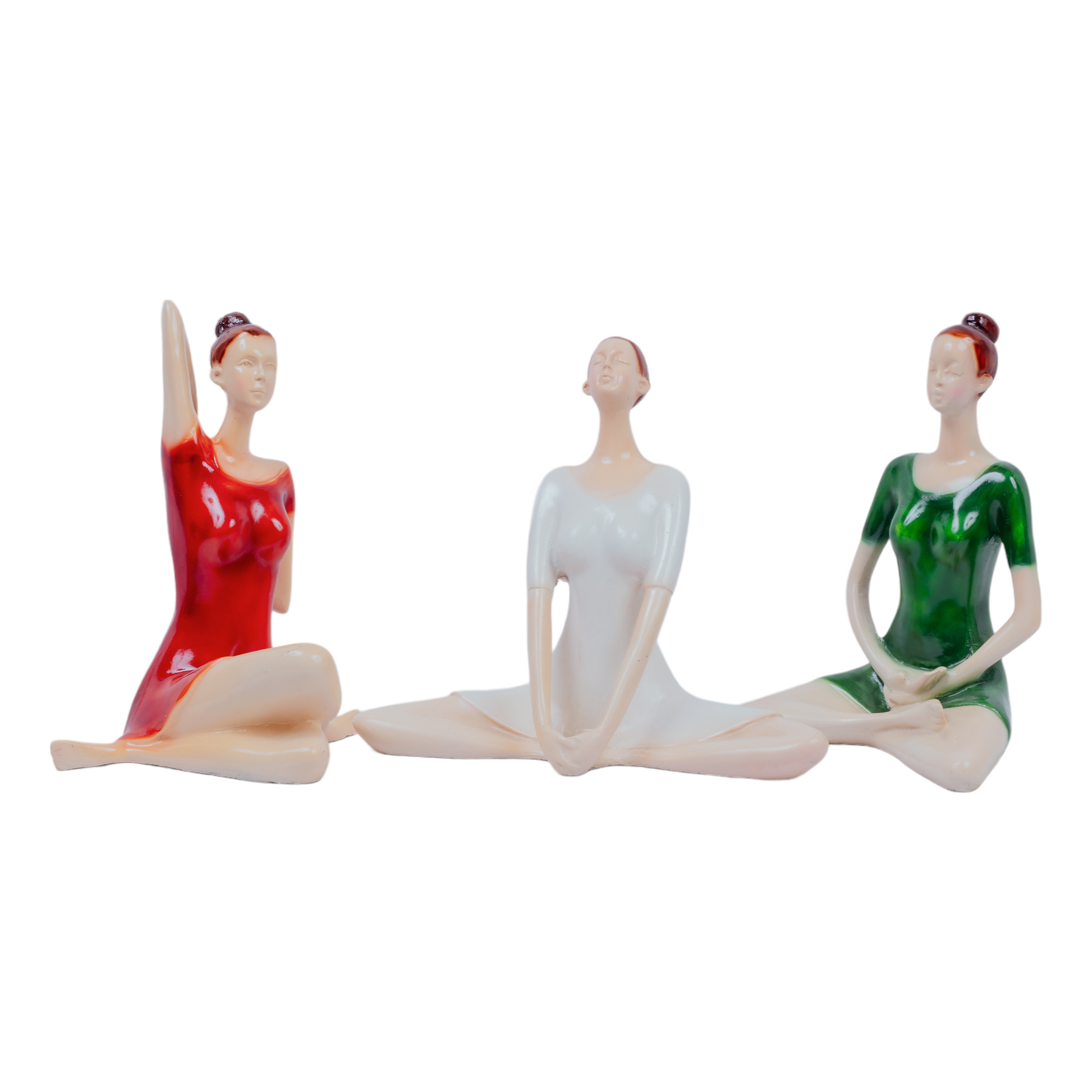 Tricolor Yoga Lady - Set of 3 Dekspace