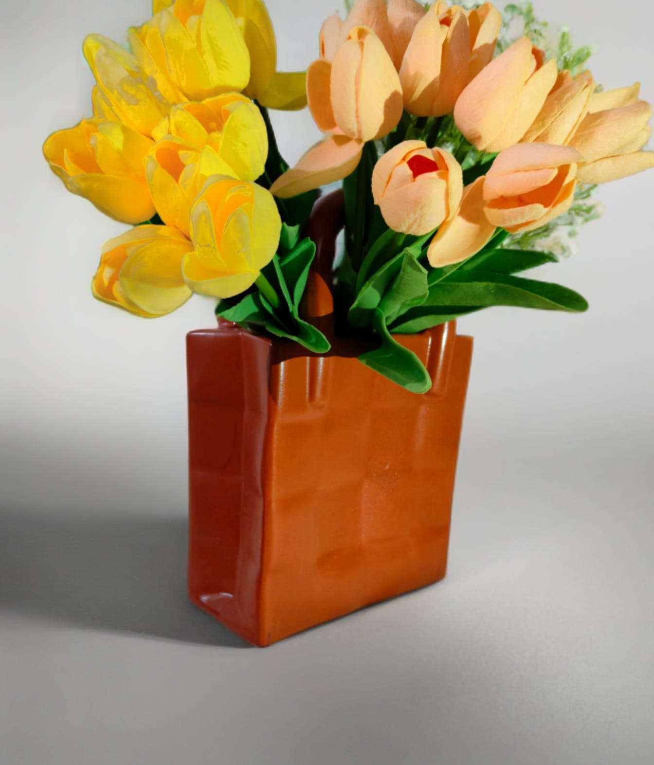Brown Handbag Vase Dekspace